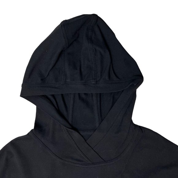 Lululemon 2 4 Small Black Extra Mile Pullover Hoodie Thumb Holes Shirt Pleated - Picture 4 of 11